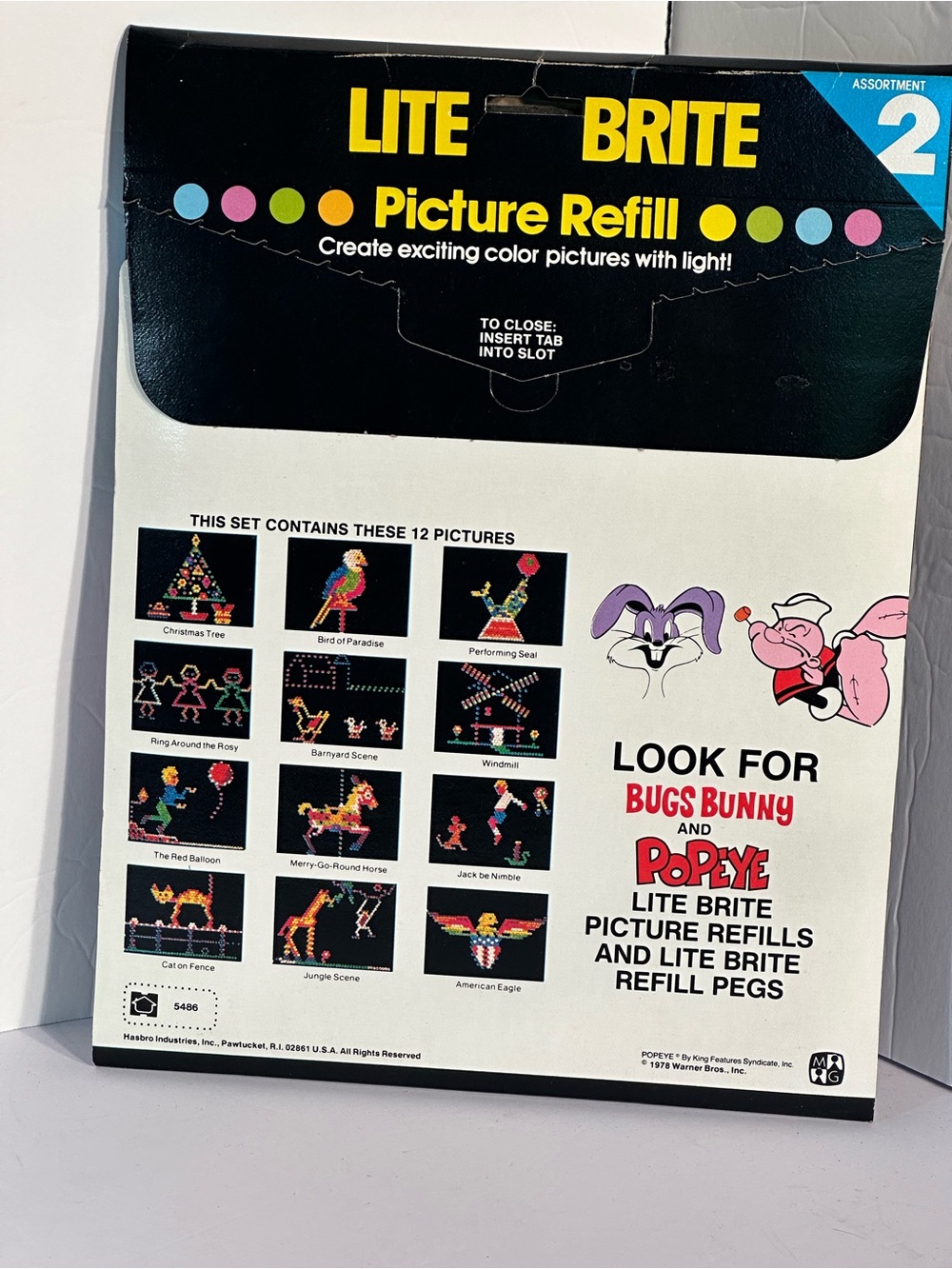 Vtg 1978 NOS Hasbro Lite-Brite Picture Refill Sealed 12 Pictures 24 Create Own - Picture 2 of 6
